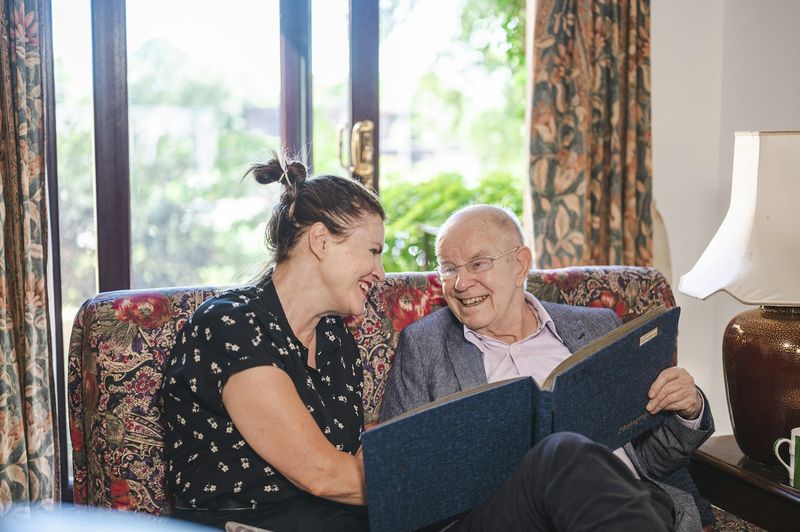 Golden Touch caregivers sharing a warm moment with a senior client