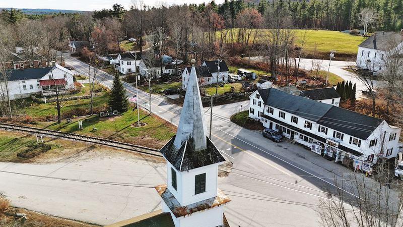 Aerial view of New England town served by Golden Touch Personal Care